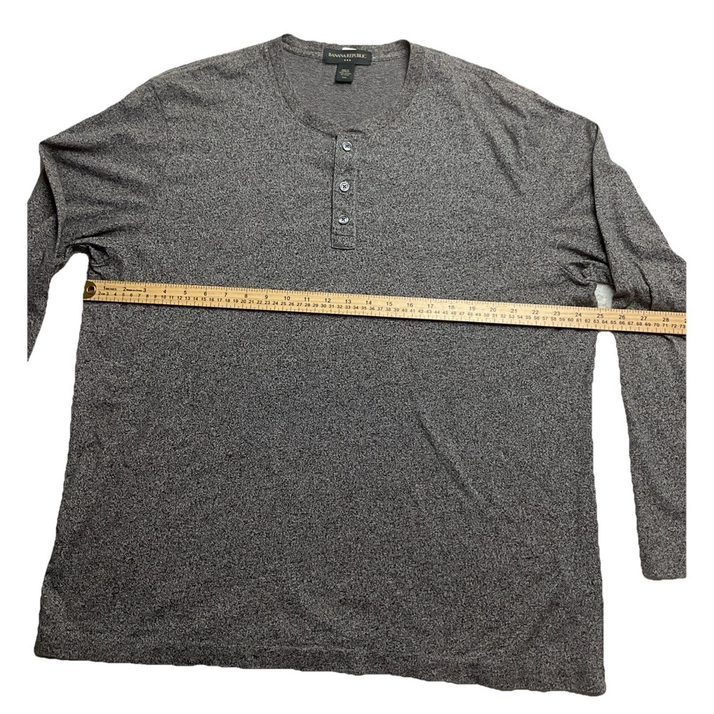 Banana Republic Sweater Mens Large Gray Henley Pullover Long Sleeve 2XL - Picture 5 of 7